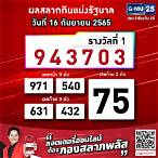 ผลลอตเตอรี่ 16 กันยายน 2565